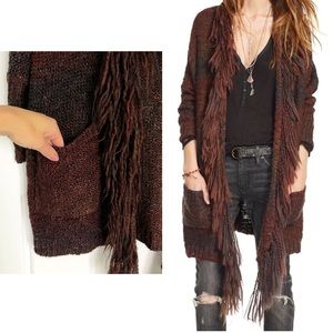 Denim & Supply Ralph Lauren Fringe Cardigan Brown